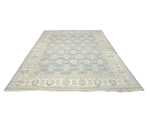 12x15 Zeigler Gray Afghan Hand Knotted Wool Area Rug